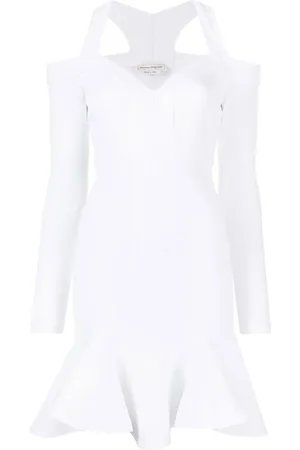 Alexander McQueen Robe courte en maille à col v