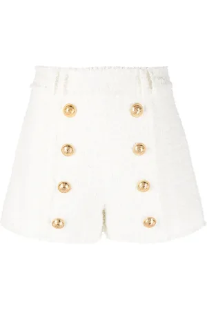 Balmain Short en tweed à boutons décoratifs
