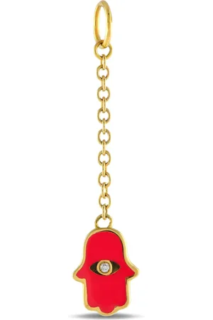 Aaron Basha 18K yellow gold Hamsa diamond pendant