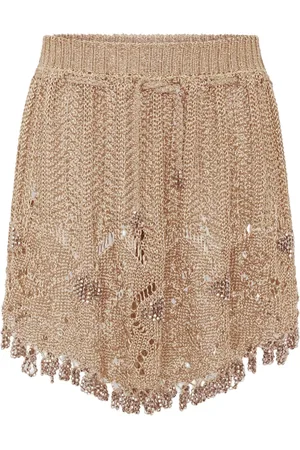 Paco rabanne Minijupe en crochet à pompons