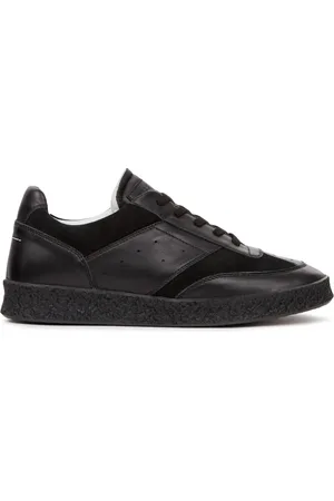 Maison Margiela Baskets en cuir à logo cousu