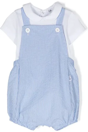 Il gufo Ensemble chemise-salopette à rayures