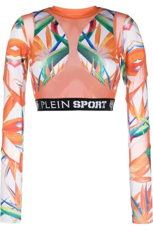 Philipp Plein Haut crop en coton à fleurs