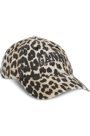 Ganni Casquette à imprimé léopard