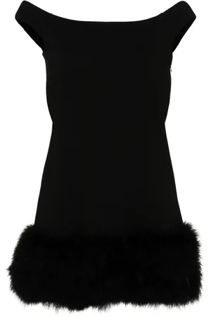 BLUMARINE Robe courte à ornements de plumes
