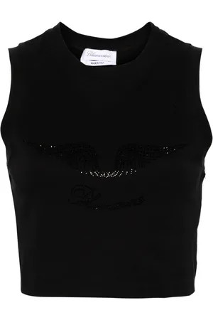 BLUMARINE Débardeur crop à ornements strassés