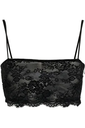 BLUMARINE Haut crop à fleurs en dentelle