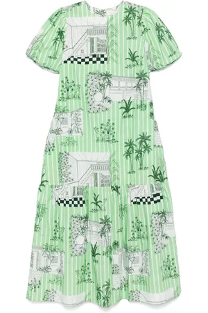 VERANDAH Robe mi-longue à imprimé graphique