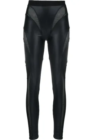 VERSACE Legging en cuir artificiel à empiècements