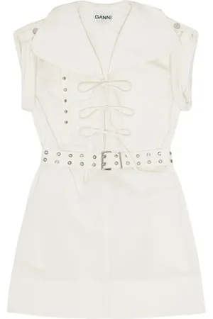 Ganni Robe courte à taille ceinturée