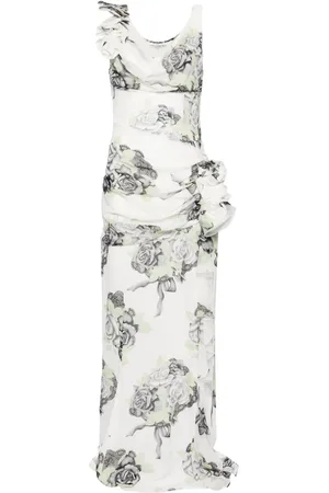 Alessandra Rich Robe longue à imprimé Rose