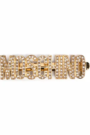 Moschino Barrette strassée à plaque logo
