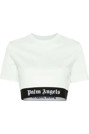 Palm Angels T-shirt crop à bande logo
