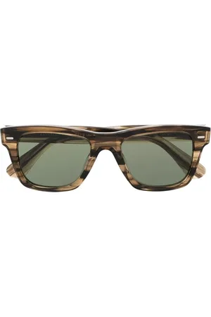 Oliver Peoples Lunettes de soleil carrées à effet écailles de tortue