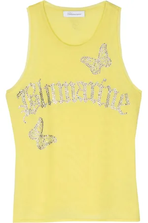BLUMARINE Débardeur à logo strassé