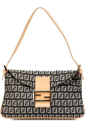 Fendi 2000-2010 Zucchino Canvas Double Flap shoulder bag