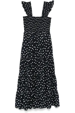 RIXO London Robe en coton à coupe mi-longue