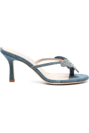 BLUMARINE Sandales en jean à patch papillon 75 mm