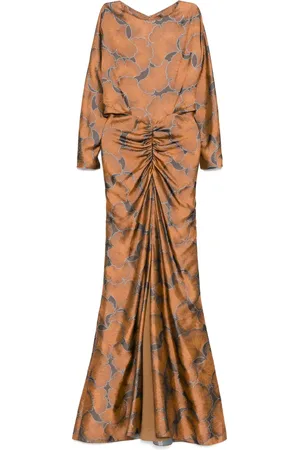 Amsale Robe en jacquard à manches chauve-souris