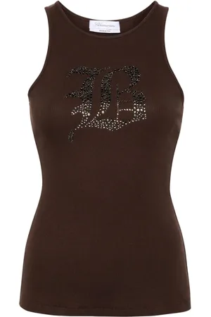 BLUMARINE Débardeur en maille à design nervurée