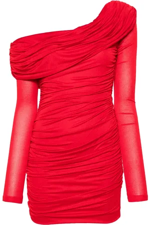BLUMARINE Robe courte froncée à épaules dénudées