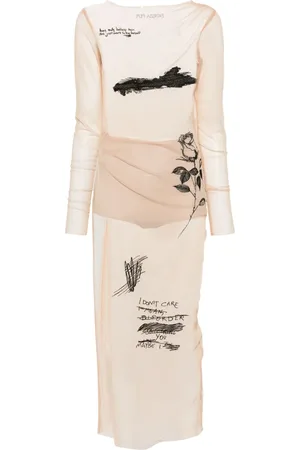 Patrizia Pepe Robe longue en tulle à broderies