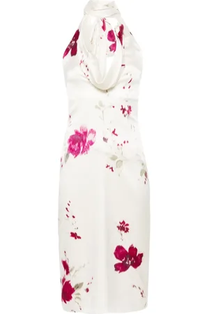 BLUMARINE Robe fleurie à dos-nu