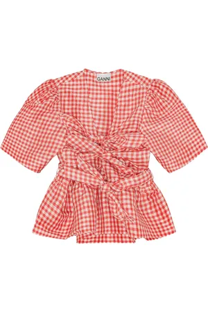 Ganni Blouse en soie à col noué