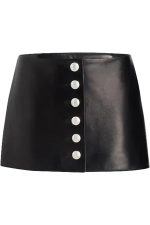 Khaite Minijupe en cuir à détail de bouton