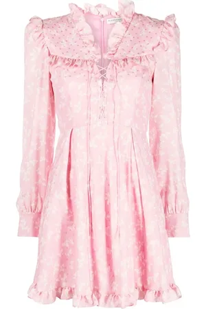 Alessandra Rich Robe courte volantée à fleurs