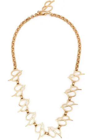 BLUMARINE Collier ras-du-cou à logo strassé