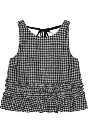 Ganni Robe volantée à carreaux