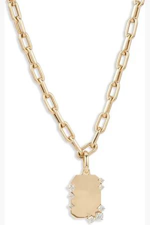 Adina Reyter Collier Dog Tag en 14ct pavé de diamant