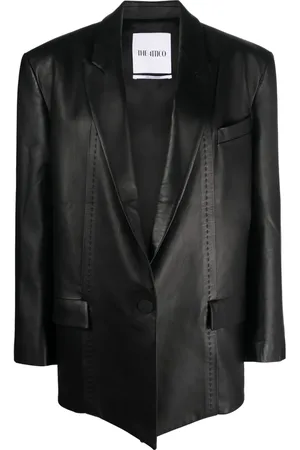 The Attico Blazer en cuir à simple boutonnage