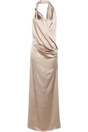 BLUMARINE Robe en satin à coupe longue