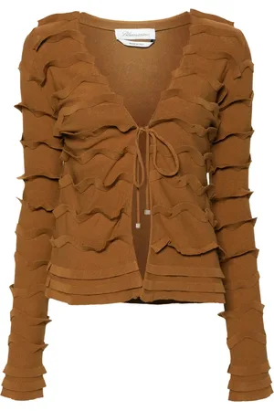 BLUMARINE Cardigan volanté à col v