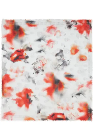 Alexander McQueen écharpe Obscured Flower à bords francs