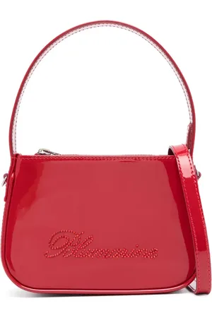 BLUMARINE Sac à main verni à logo orné de cristaux