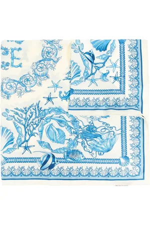 VERSACE Printed silk scarf