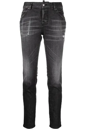 Dsquared2 Jean à effet usé et patch logo
