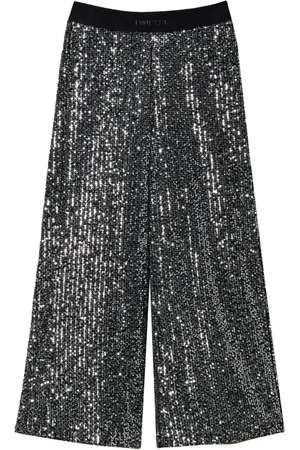 Twin-Set Pantalon palazzo à sequins