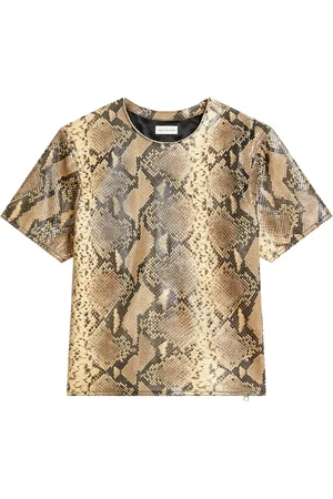 DRIES VAN NOTEN T-shirt en cuir