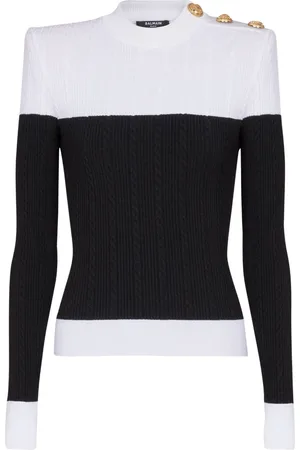 Balmain Pull à design bicolore