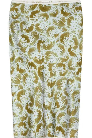 DRIES VAN NOTEN Jupe mi-longue en soie imprimée
