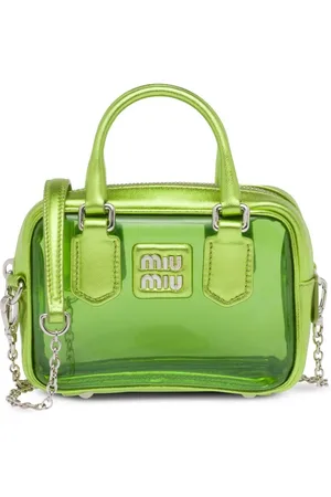 Miu Miu Mini sac à main transparent à logo appliqué