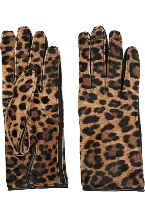 Maison Margiela Gants en cuir à imprimé léopard