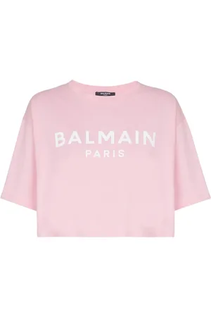 Balmain T-shirt crop à logo imprimé