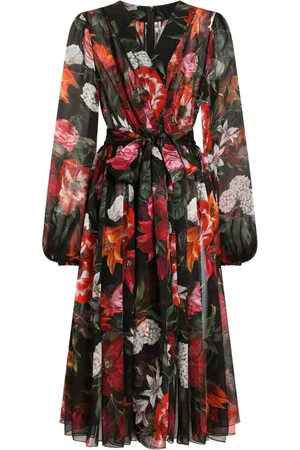Dolce & Gabbana Robe en soie à coupe mi-longue