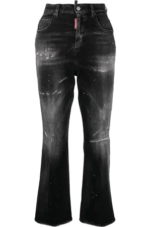 Dsquared2 Jean évasé à effet usé