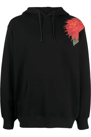 YOHJI YAMAMOTO Hoodie en coton à fleurs